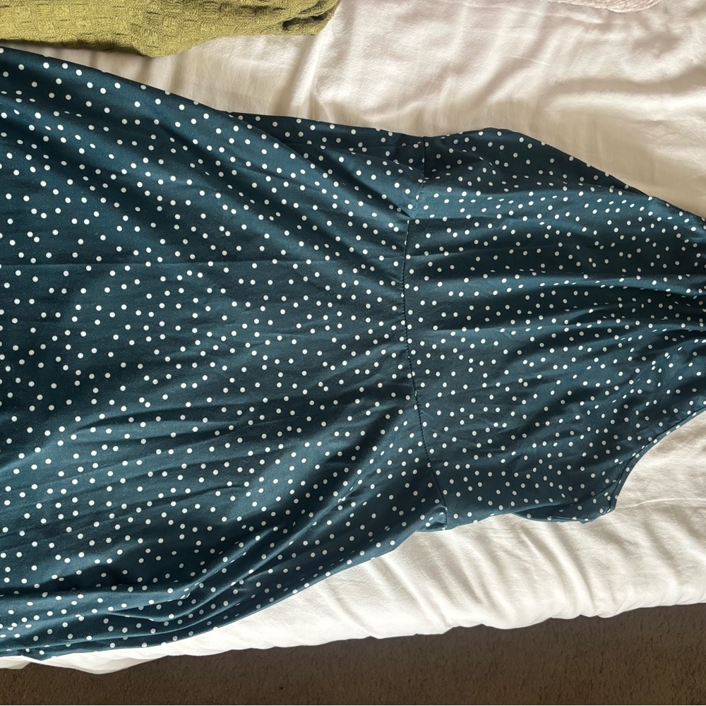 Polka Dot Women's Skirt - Teal and White